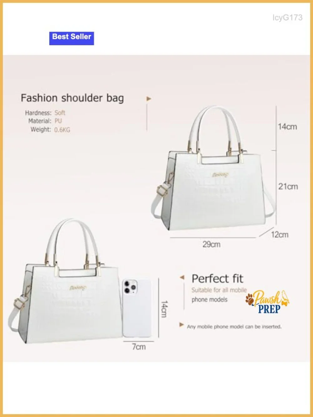 Crocodile Embossed PU Leather Satchel Handbag 3-Way Carry Crossbody